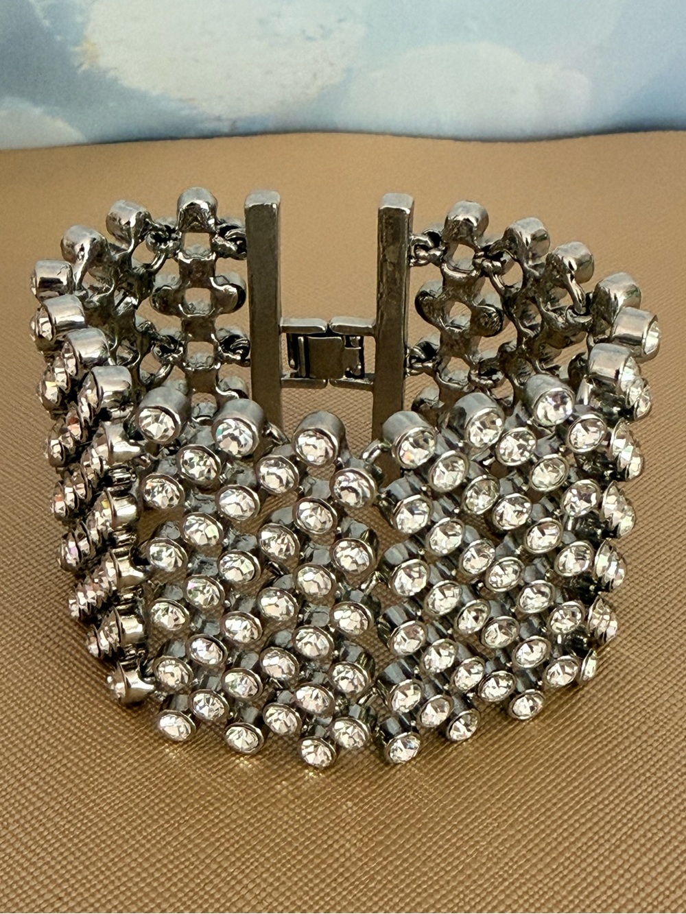 Ann Taylor Multi Row Rhinestone Bracelet - EUC